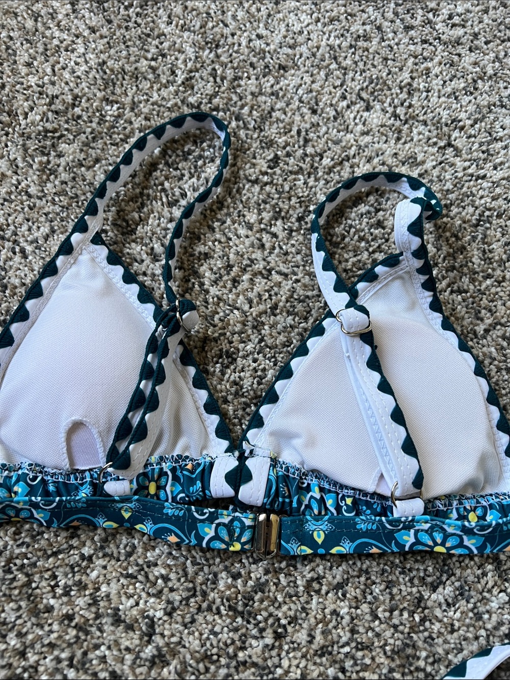 Turquoise pattern bikini swimsuit - Picture 3 of 4